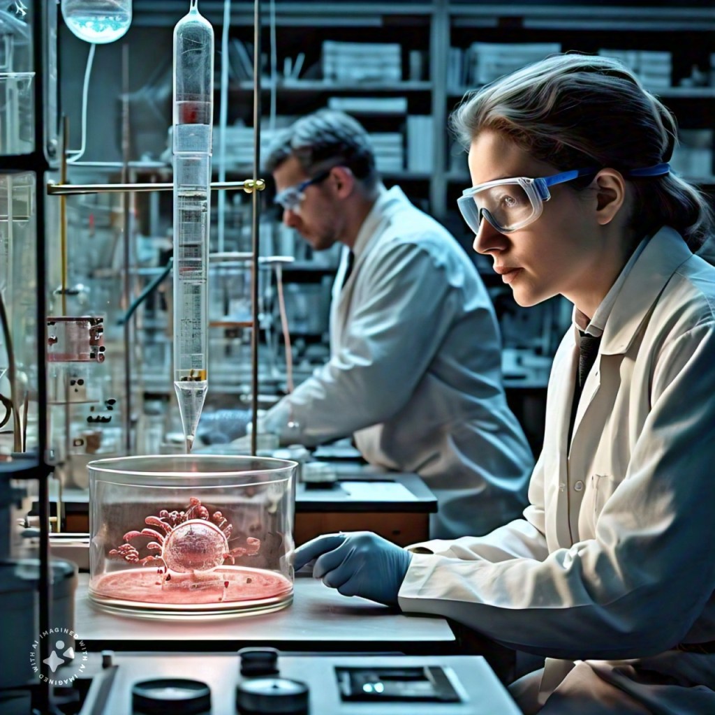 An image blending human and animal features, such as a human body with animal limbs or organs, representing the ethical concerns of species boundaries.