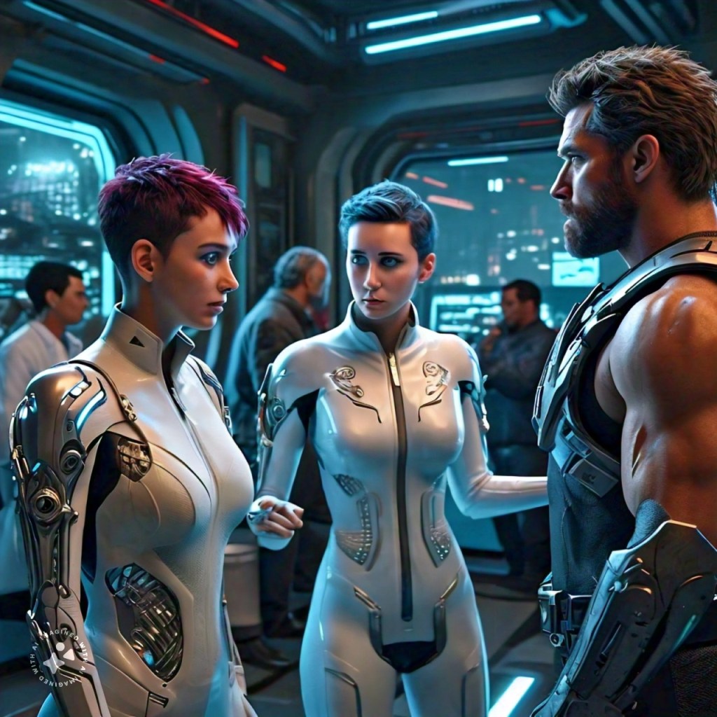 A human figure with enhanced physical or cognitive abilities, such as super strength or intelligence, raising concerns about inequality and unfair advantages.